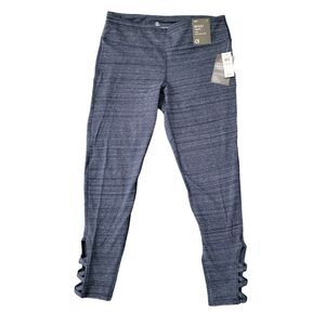 Gapfit Gfast Mid Rise Legging Womens Large Fitted Through Thigh Brushed Gray Blu